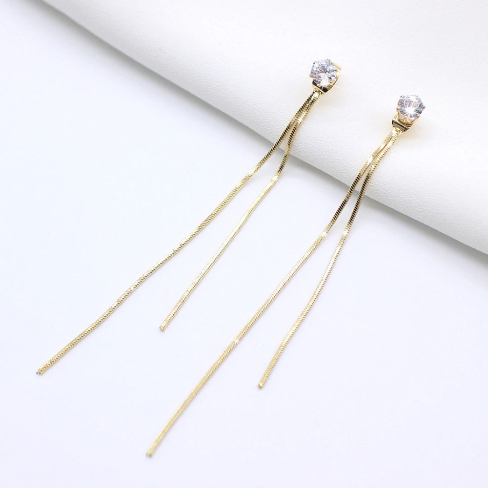 🍒 RHINESTONE Double Drop Earrings - Picture 4 of 5